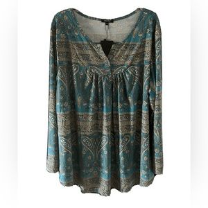 Women’s Plus Size Paisley Boho Blouse Size 4X